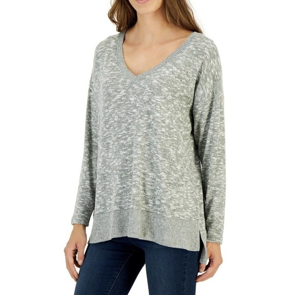 Style & Co Women's V-Neck Knit Top, Pale Sage Medium NWT - Picture 1 of 7